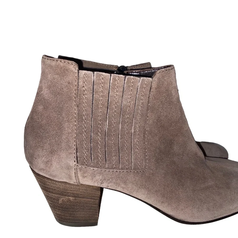 Aquatalia By Marvin K Ankle Boot Womens 9 Zip Leather Suede Heels Fall Winter